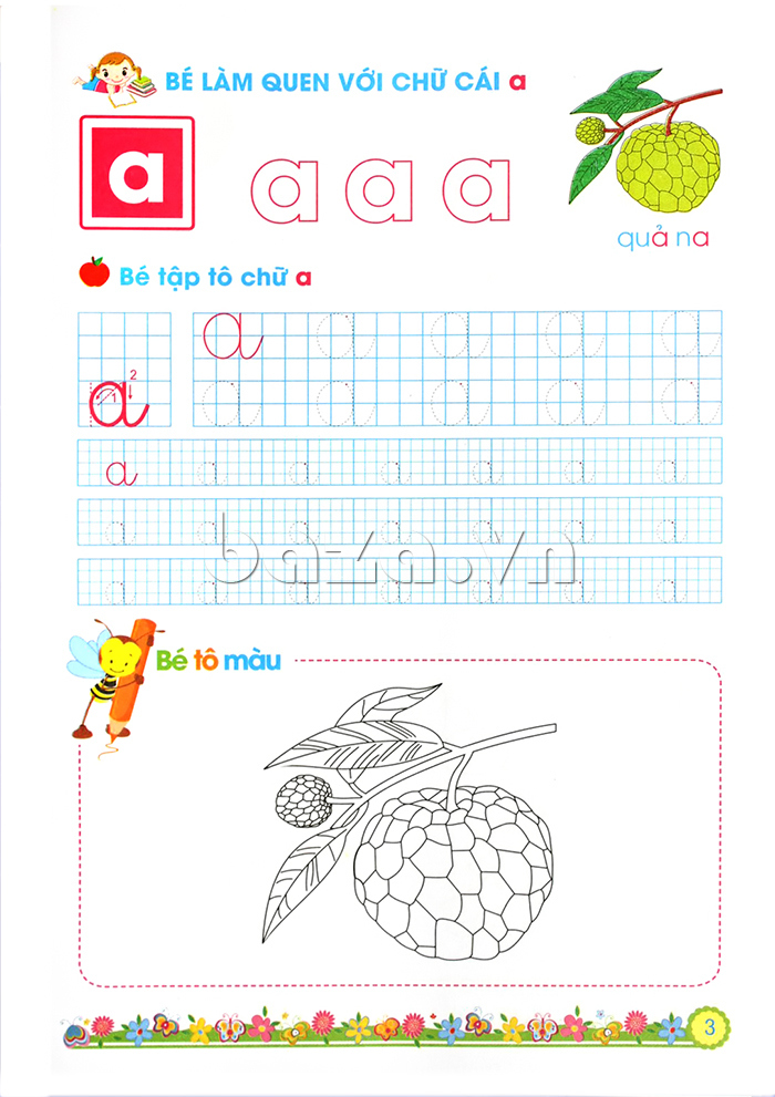 Bé tập tô chữ cái (dành cho mẫu giáo nhỡ 4-5 tuổi) - Baza.vn