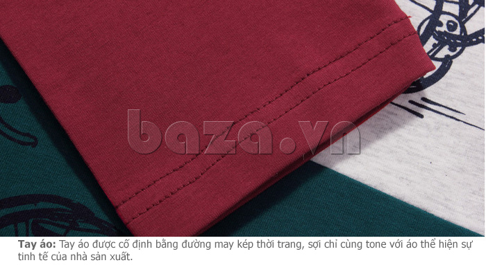 Tay áo được cố định bằng đường may kép thời trang, sợi chỉ cùng tone màu thể hiện sự tinh tế của nhà sản xuất