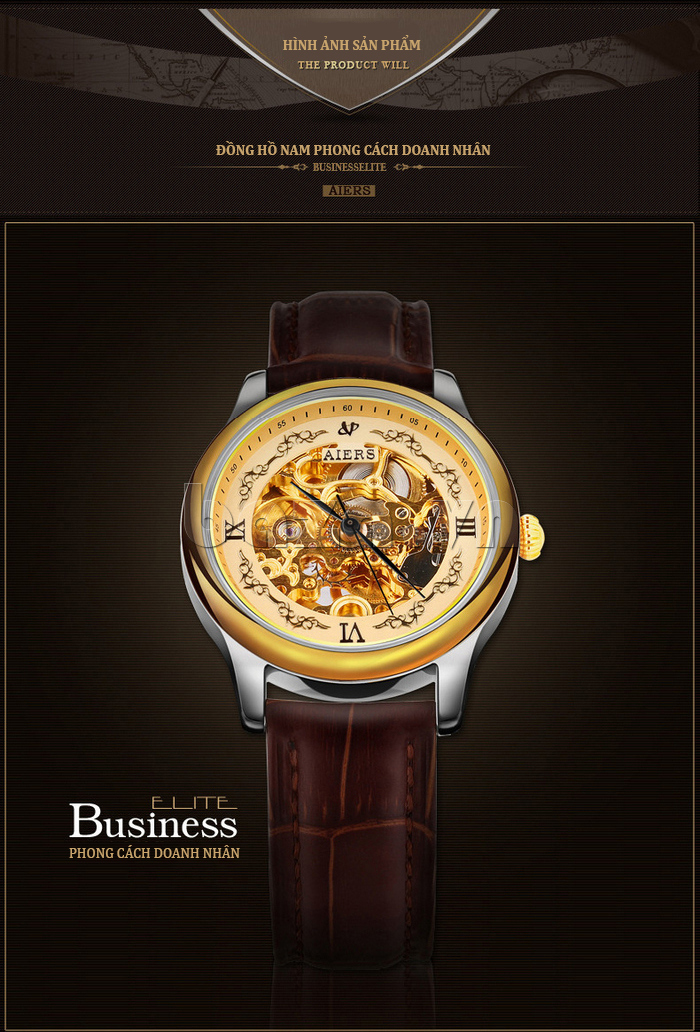 Đồng hồ nam Aiers B125G phù hợp với nam giới