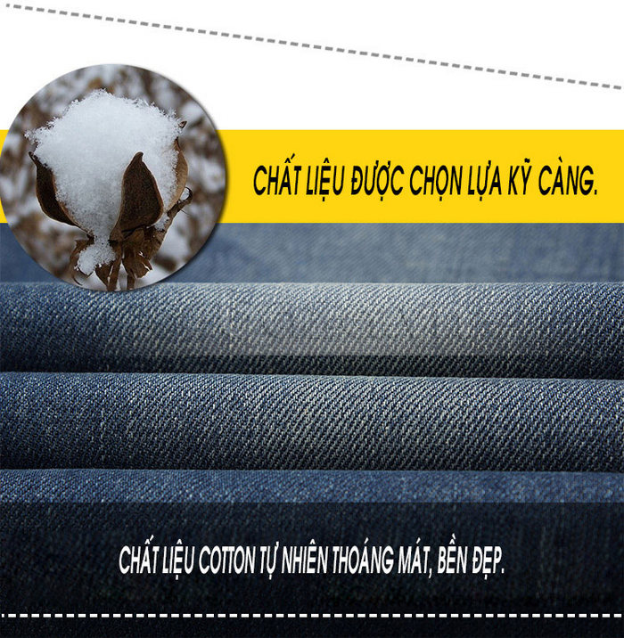 Quần Jeans nam ống rộng Lehondies sử dụng chất liệu cotton tự nhiên thoáng mát, bền đẹp