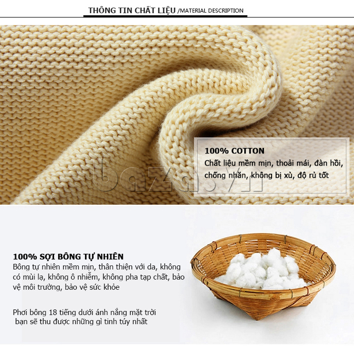 áo len nam No1Dara MYN45325 chất liệu 100% cotton