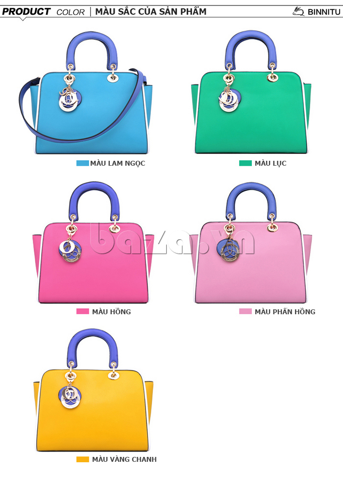 Túi xách nữ Binnitu B99353 thời trang màu sắc đa dạng 