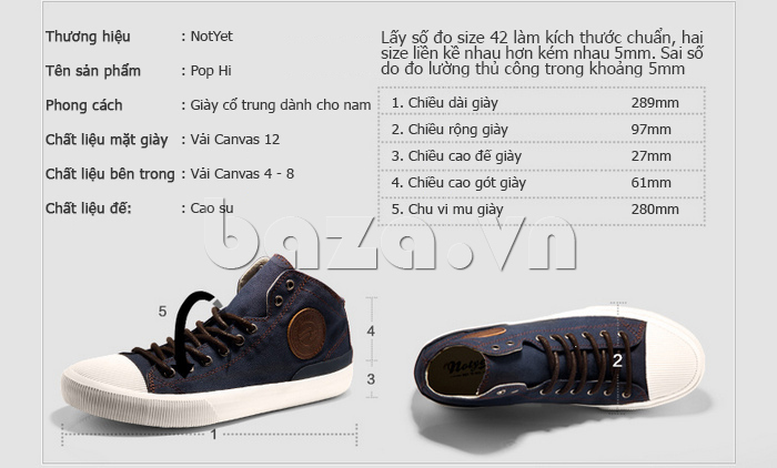 thông tin chi tiết của Giày vải nam Notyet NY-GY3216