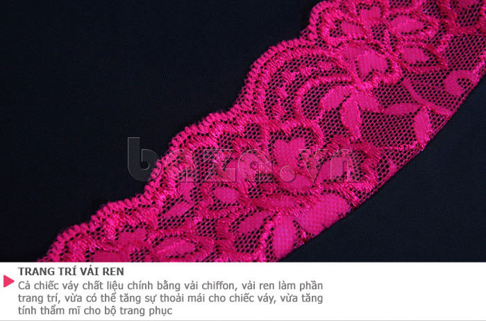 Váy ngủ chân phối ren quyến rũ Hamuse 551012 phối màu hấp dẫn