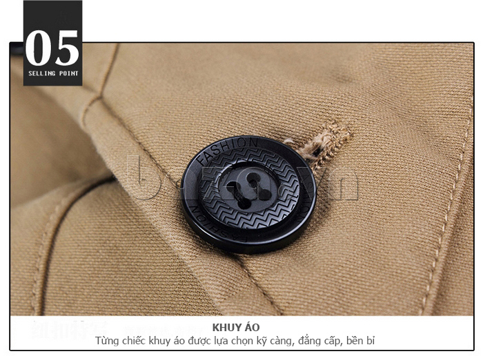 Áo khoác nam thu đông kiểu Hàn CTHAPINE 3562169 - khuy áo bền đẹp