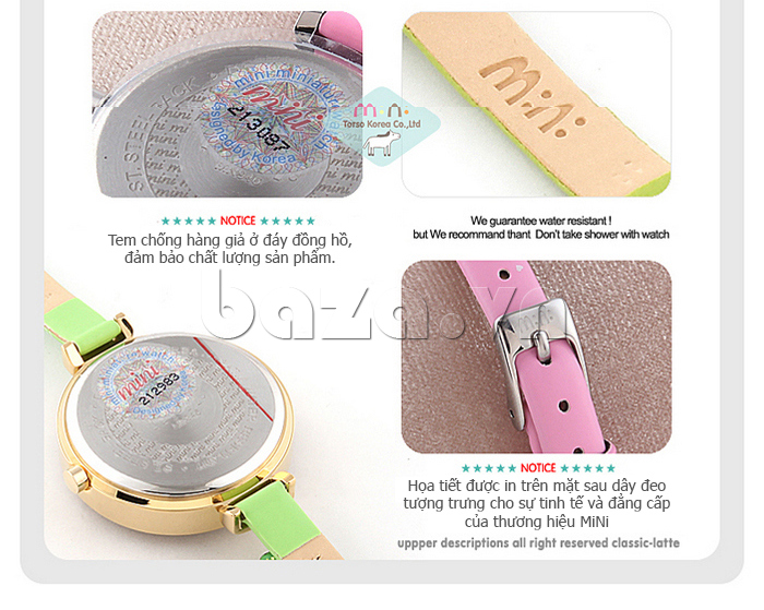 Đồng hồ nữ Mini Small Happy Clover bảo hành chính hãng với tem rõ nét