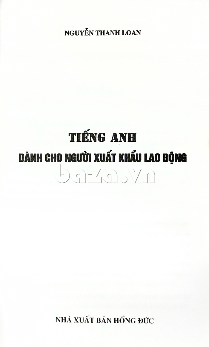 Sách Tiếng Anh dành cho người đi xuất khẩu lao động - tác giả Nguyễn Thanh Loan