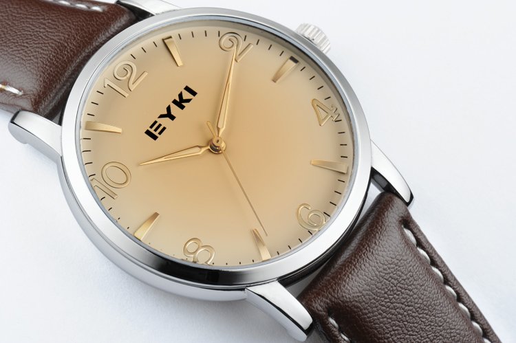 Đồng hồ nam Eyki 8621 mặt vàng viền bạc