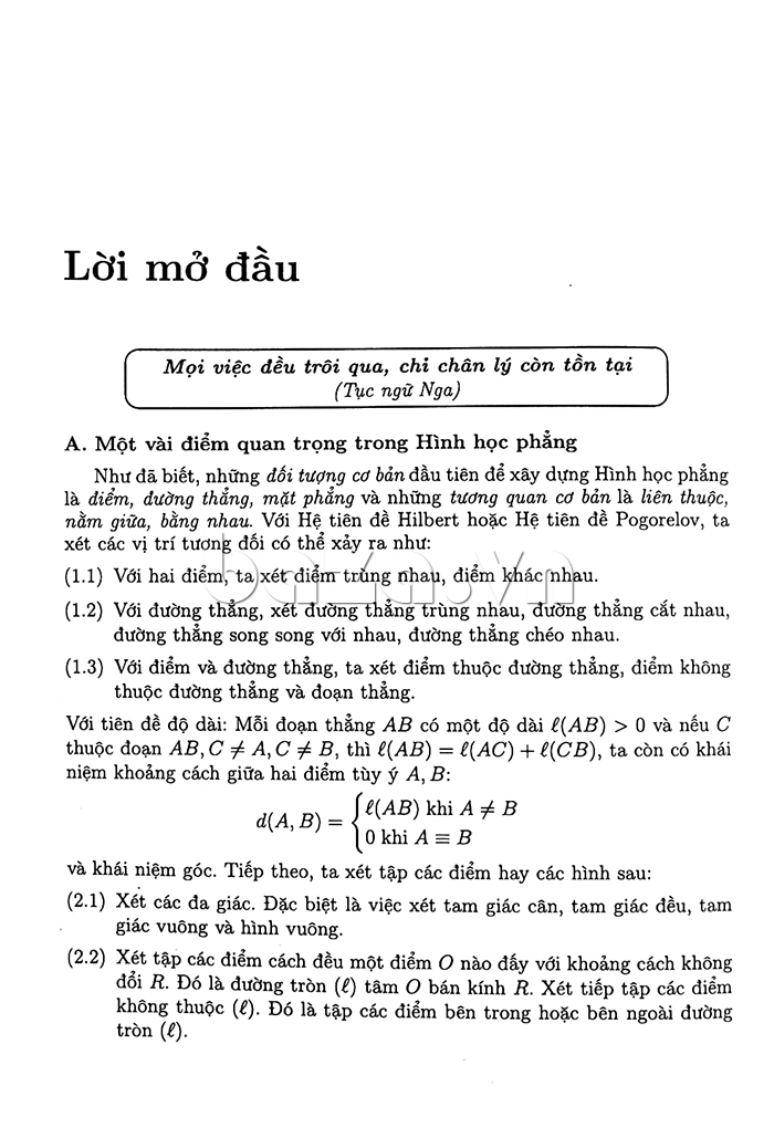 Sách Hình học Sơ cấp - sách kiến thức