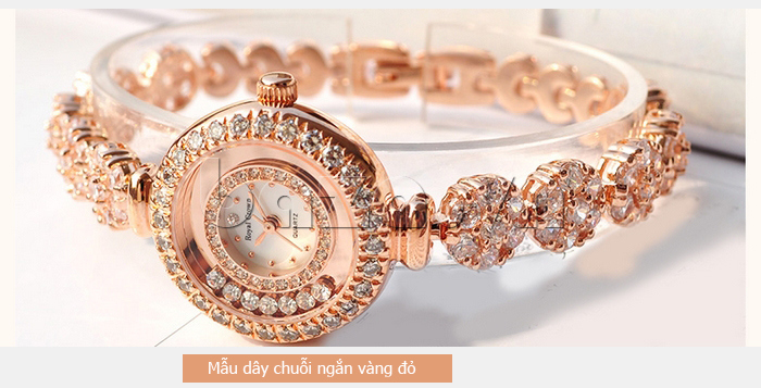 Đồng hồ nữ lắc tay gắn kim cương Royal Crown 5308B/65308