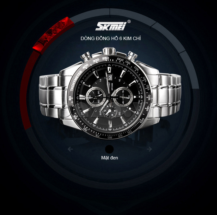 Đồng hồ nam Skmei 0980 phiên bản mặt đen