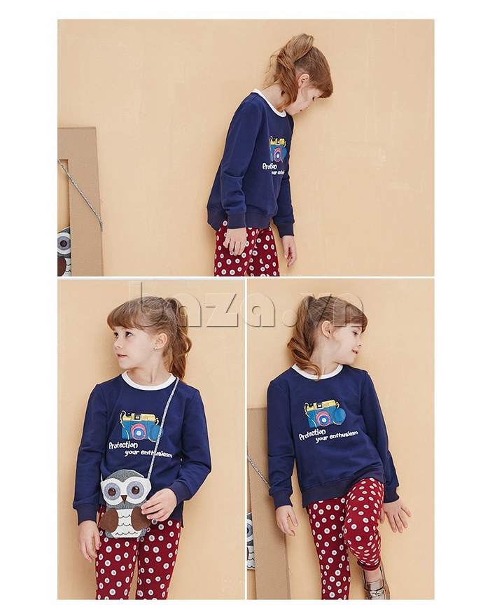 Áo phông thu đông cho bé gái MYL M15Q-9027 thoải mái