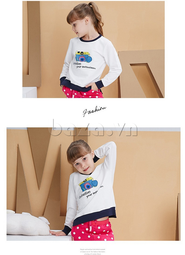 Áo phông thu đông cho bé gái MYL M15Q-9027 sành điệu