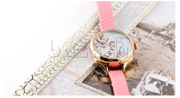 Đồng hồ nữ Mini Phong thư tình yêu dây hồng duyên dáng 