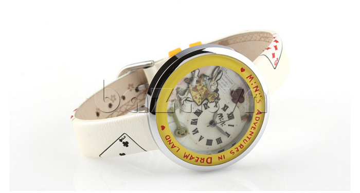 Đồng hồ nữ Mini MN1093 Mặt thỏ ngộ nghĩnh dây da mềm mịn 
