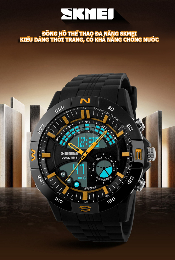 Đồng hồ điện tử nam phong cách thể thao Skmei 