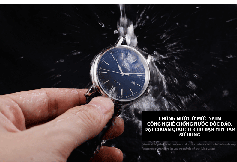 Đồng hồ nam dây da Vinoce 8388G kiểu dáng đơn giản thiết kế độc