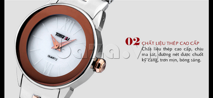 Đồng hồ nữ Time2U 93-58911 chất liệu thép cao cấp