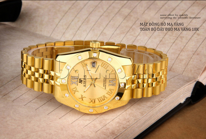 Đồng hồ nam Aiers B142G mạ vàng 18K - Dòng đồng hồ sang chảnh
