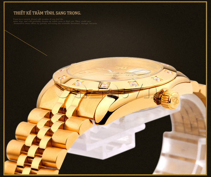 Đồng hồ nam Aiers B142G mạ vàng 18K - Baza.vn