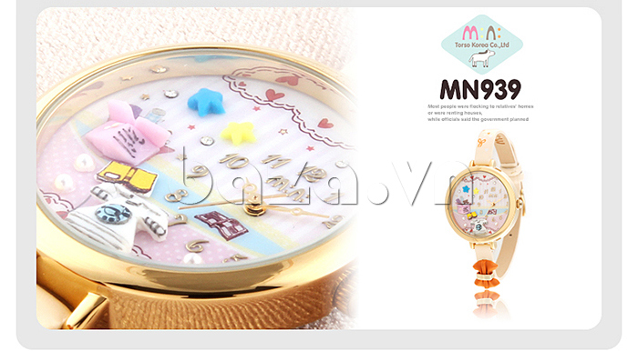 Đồng hồ nữ Mini MN938 dây da gắn nơ mang đến vẻ đẹp mới cho các cô gái 
