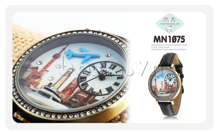 Đồng hồ thời trang nữ Mini MN1075 mặt đính đá cao cấp nguồn cảm hứng từ thiên nhiên bao la 