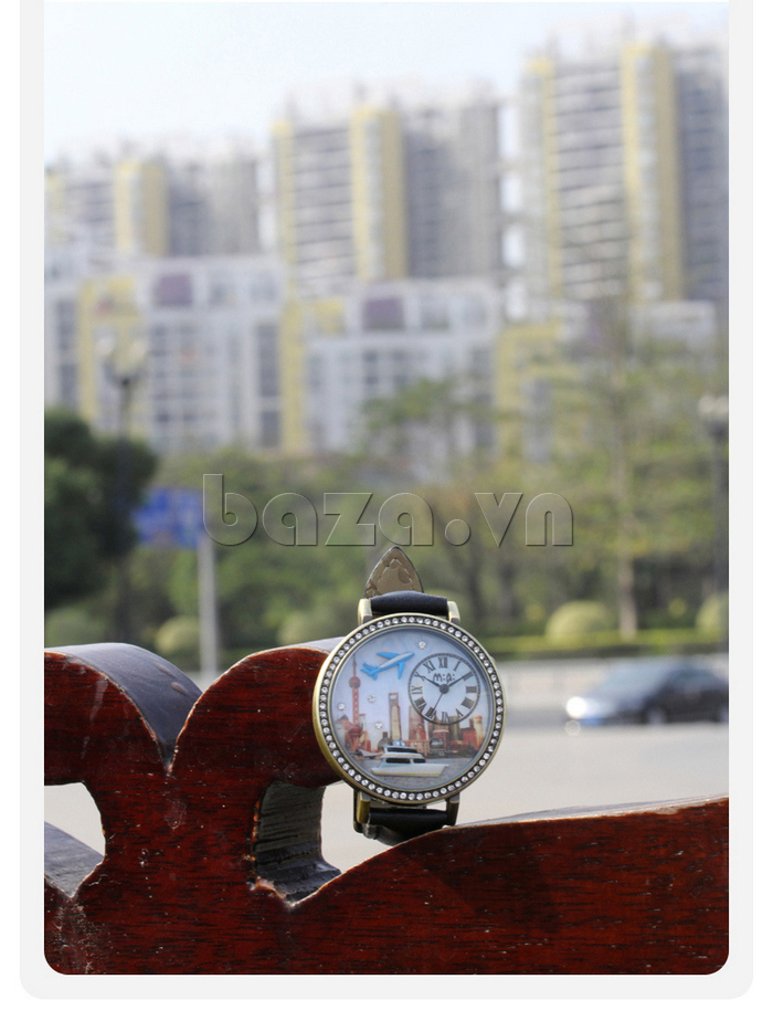 Đồng hồ thời trang nữ Mini MN1075 mặt đính đá cao cấp tinh tế và nổi bật 