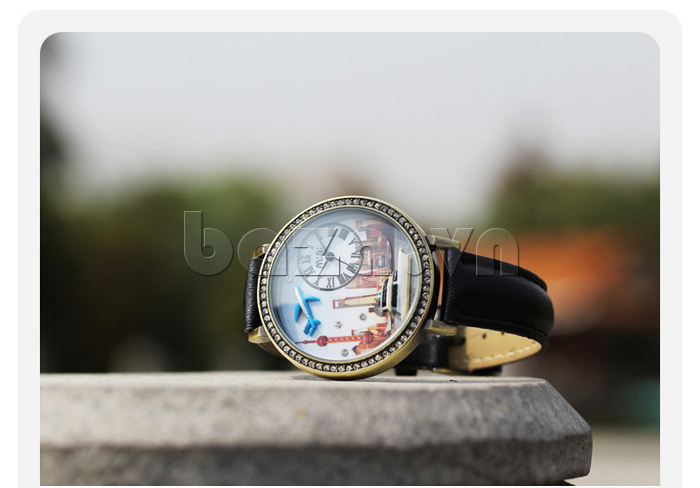 Đồng hồ thời trang nữ Mini MN1075 mặt đính đá cao cấp thiết kế độc đáo 