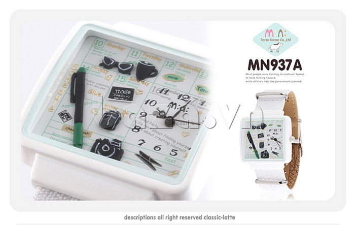 Đồng hồ mặt chữ nhật Mini MN937 