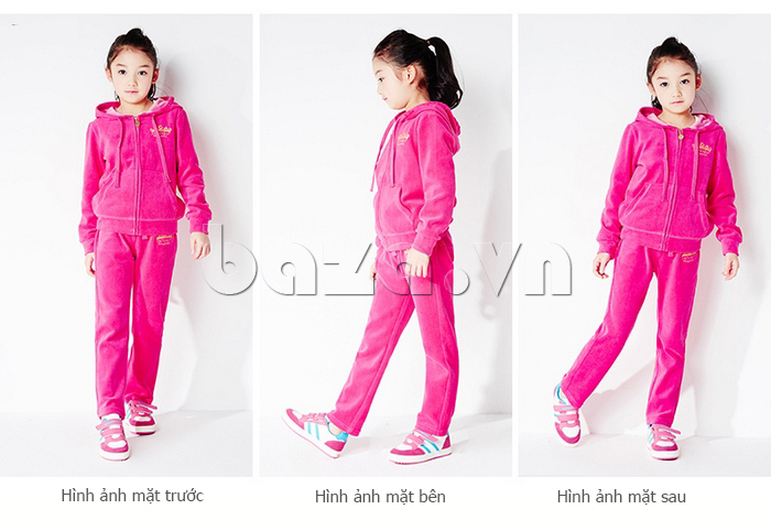 Bộ đồ thể thao cho bé gái MYL M-CHF15045 màu hồng