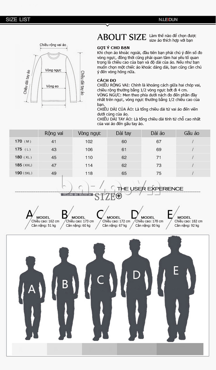 Áo thun nam Nleidun Z9017 dài tay có đủ mọi kích cỡ