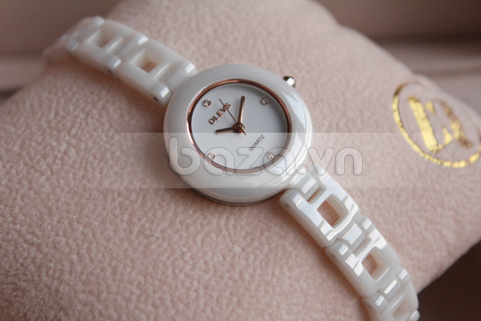 Đồng hồ nữ dây gốm sứ OLEVS thương hiệu cao cấp