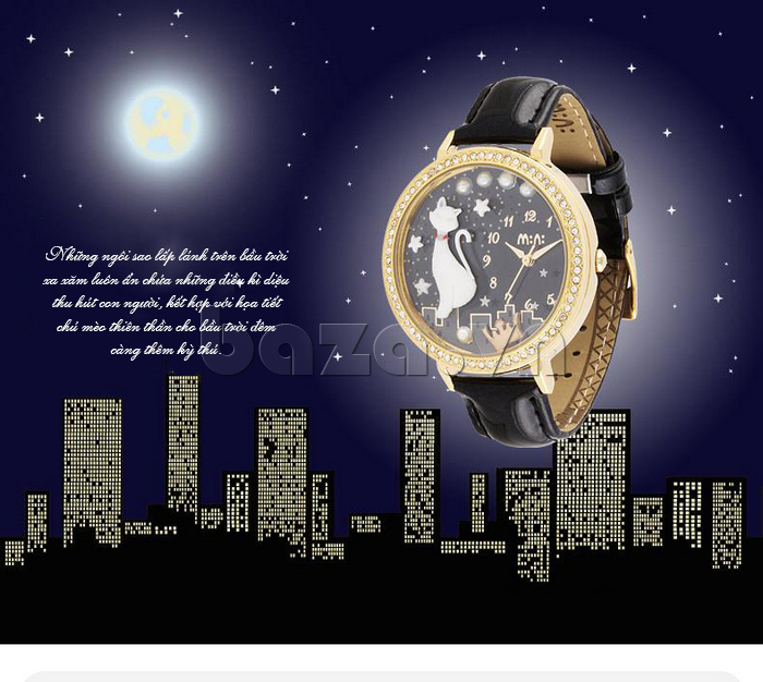 Đồng hồ nữ Mini MNS1012 màn đêm huyền ảo vẻ đẹp huyền bí 