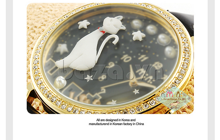 Đồng hồ nữ Mini MNS1012 màn đêm huyền ảo viền pha lê sáng rực rỡ