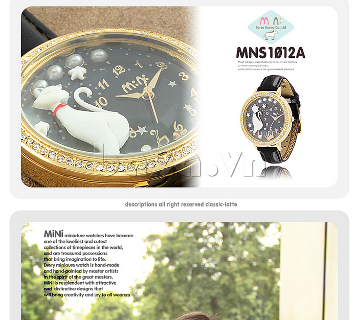 Đồng hồ nữ Mini MNS1012 màn đêm huyền ảo gốm cao cấp