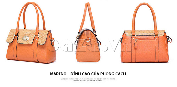 Túi xách nữ Marino Orlandi 7142156-M màu cam các góc độ