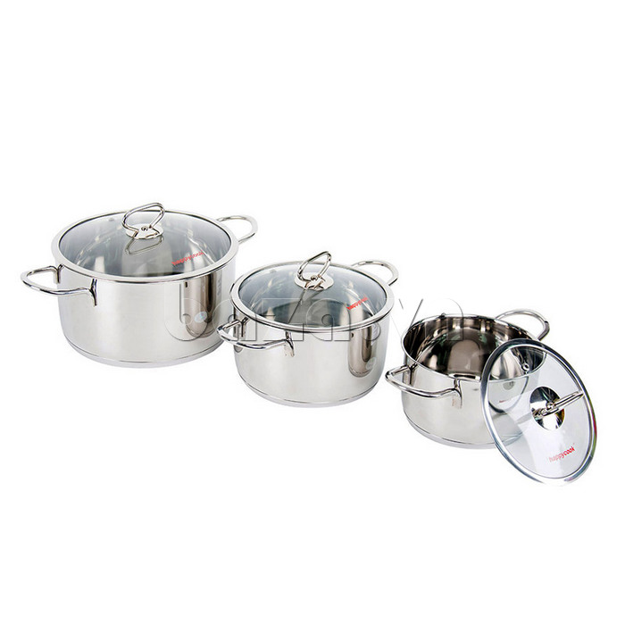 Bộ 3 nồi Delux Happy Cook HC06DLG tiện dụng