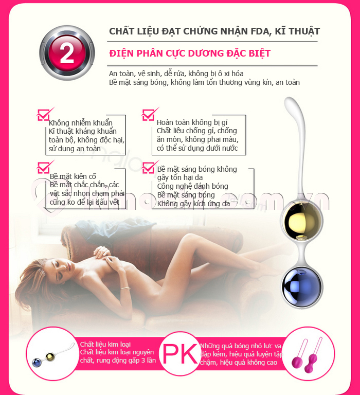 Combo 2 dụng cụ bóng co giãn âm đạo Sextoy Nalone đảm bảo sức khỏe