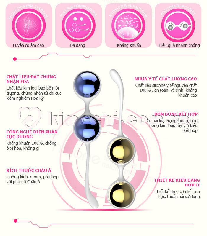 Combo 2 dụng cụ bóng co giãn âm đạo Sextoy Nalone đạt chuẩn quốc tế