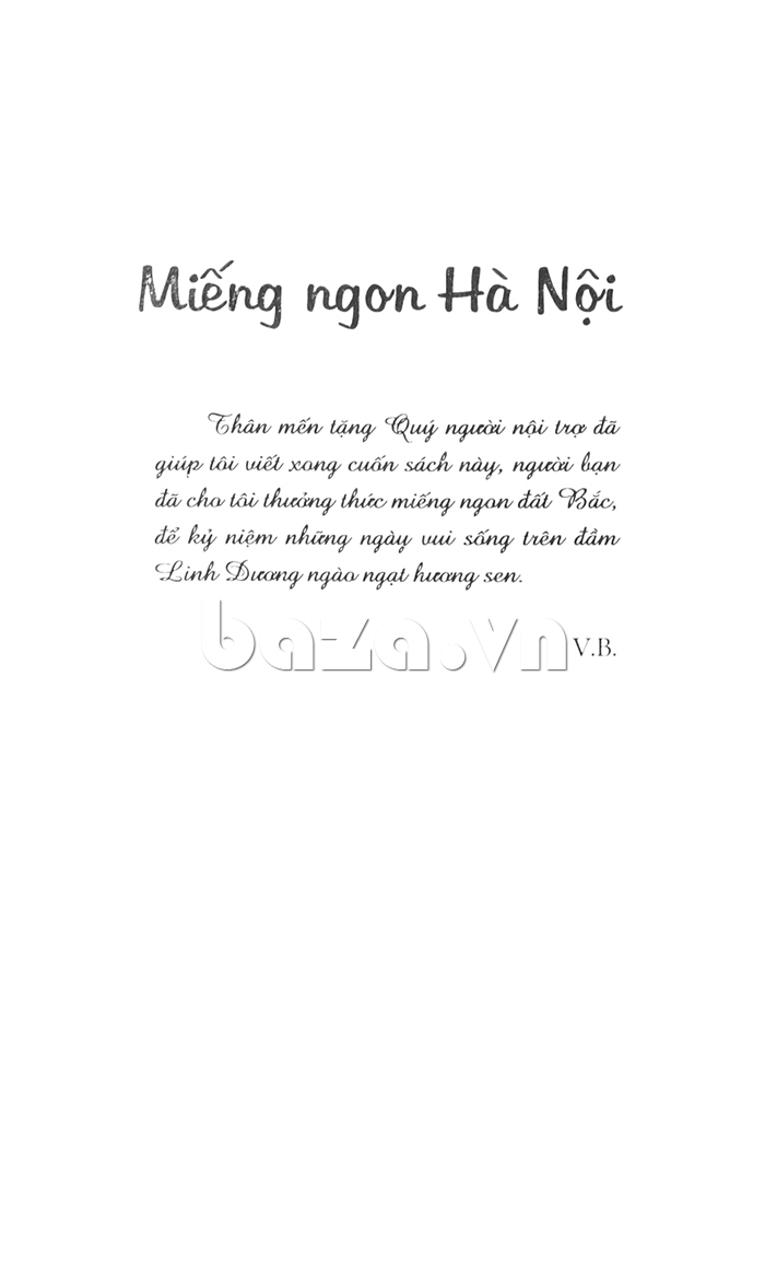 Sách văn hóa xã hội" Miếng ngon Hà Nội" Vũ Bằng  tặng cho ai yêu hà nội