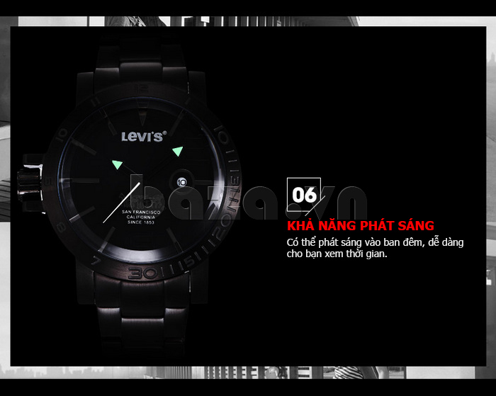 Đồng hồ nam Levis LTG1404 núm chỉnh giờ to bản tinh tế