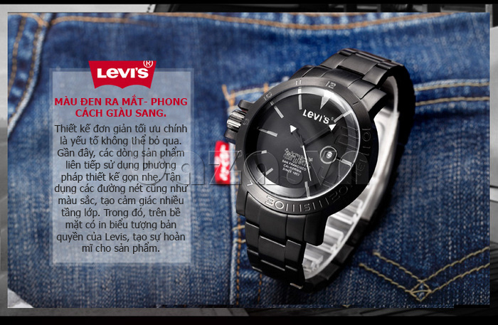Đồng hồ nam Levis LTG1404 núm chỉnh giờ to bản độc