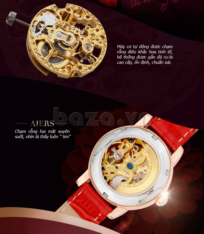 Đồng hồ cơ nữ chính hãng Aiers B202L