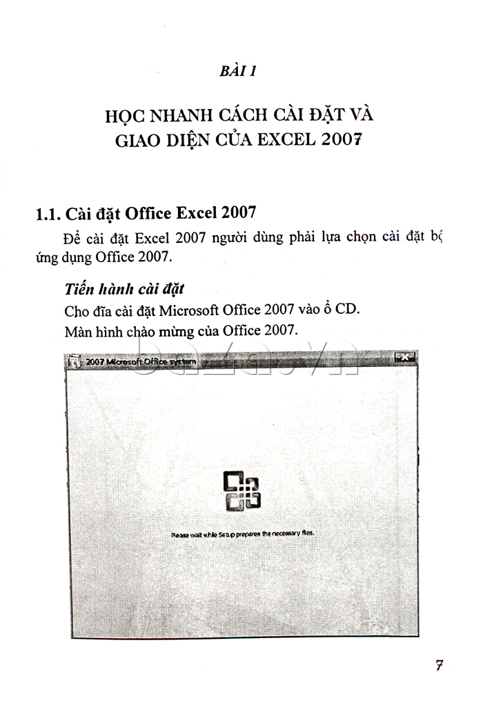 Sách kiến thức Hướng dẫn sử dụng Excel 2007