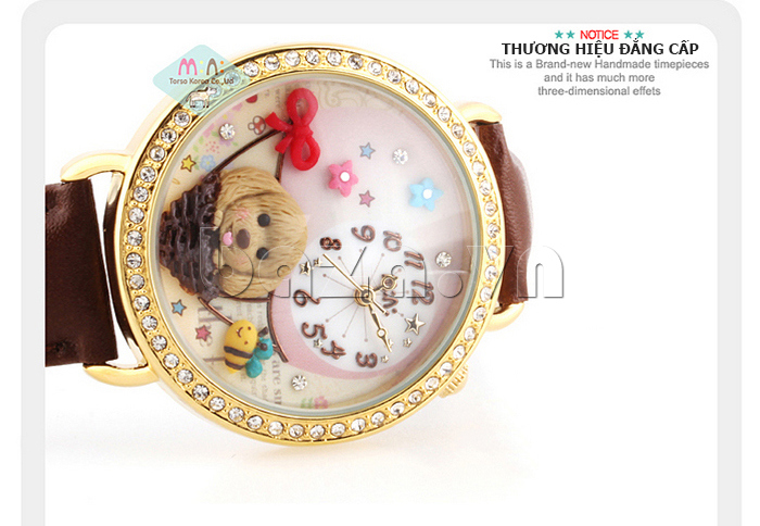 Đồng hồ nữ Mini MN962 Mặt hình cún con dễ thương thương hiệu đẳng cấp 