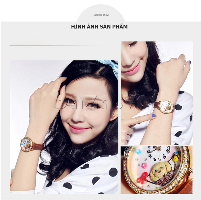 hình ảnh sản phẩm của Đồng hồ nữ Mini MN962 Mặt hình cún con dễ thương
