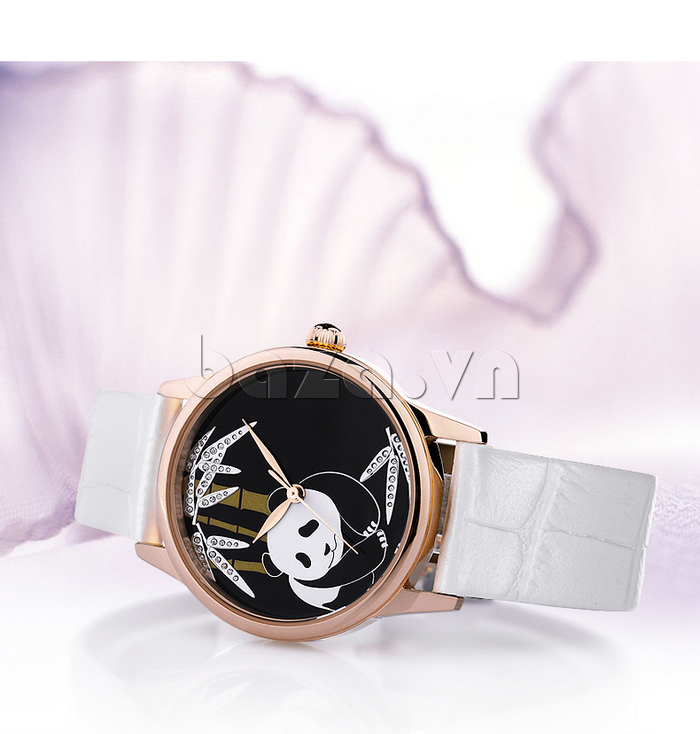 Đồng hồ nữ dây da Pinch L9513-P06 mặt hình gấu trúc vẻ đẹp phong cách 