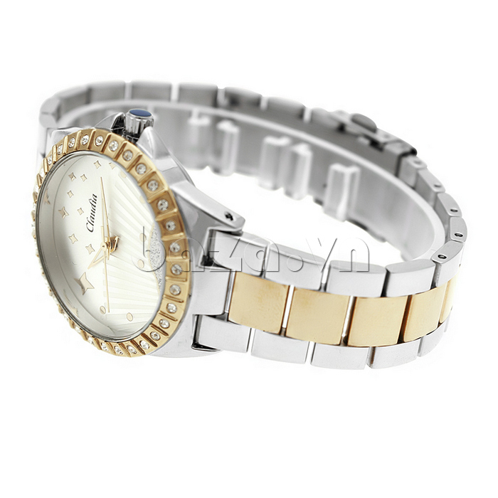 Dây đeo đồng hồ nữ viền đá Julius CA6235 chất liệu hợp kim thép không gỉ