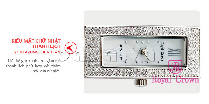 Đồng hồ mặt chữ nhật thiết kế góc cạnh đơn giản mà thanh lịch, phù hợp với thẩm mỹ của nữ giới