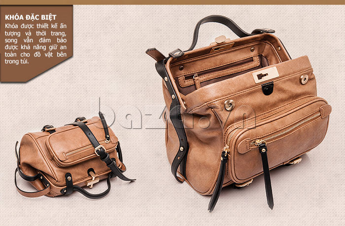 Túi xách nữ Binnitu B6610 kiểu khóa đặc biệt 